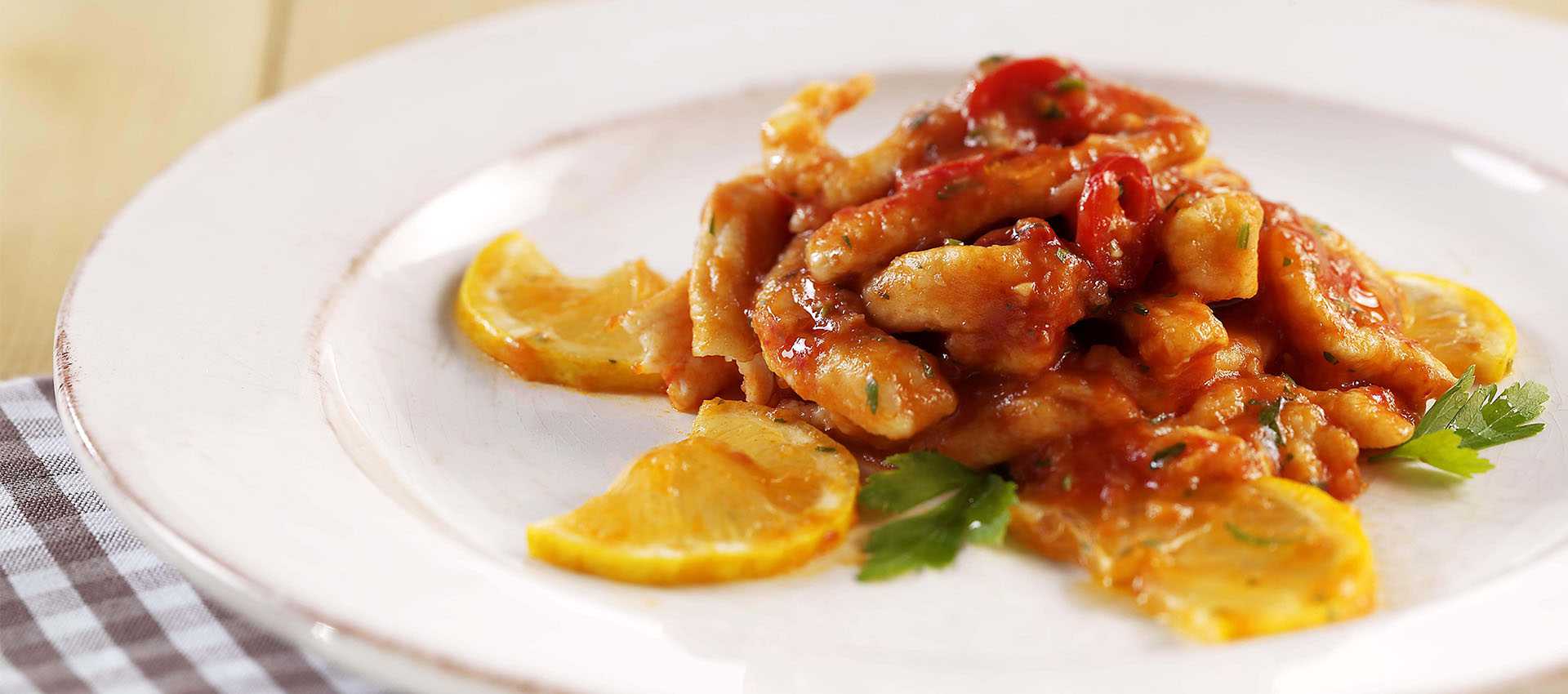 Kyllingstrimler med sitron og chili Kyllingstrimler med sitron og chili