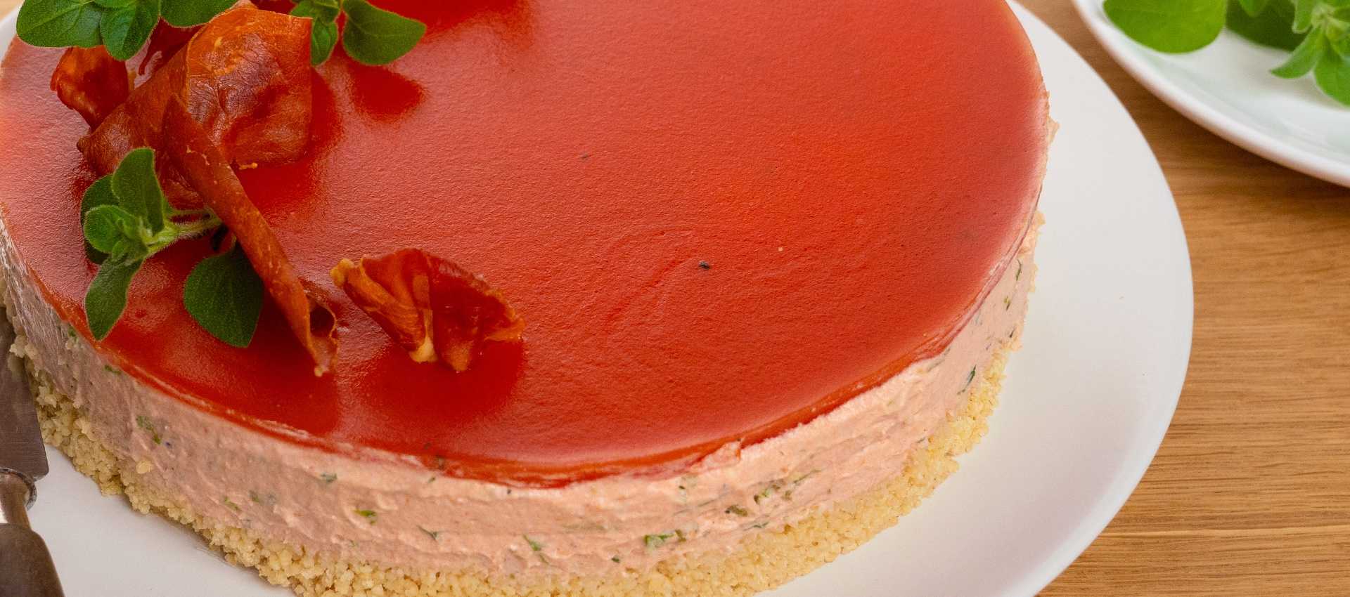 Tomaten-Käsekuchen auf einem Couscous-Boden Tomaten-Käsekuchen auf einem Couscous-Boden