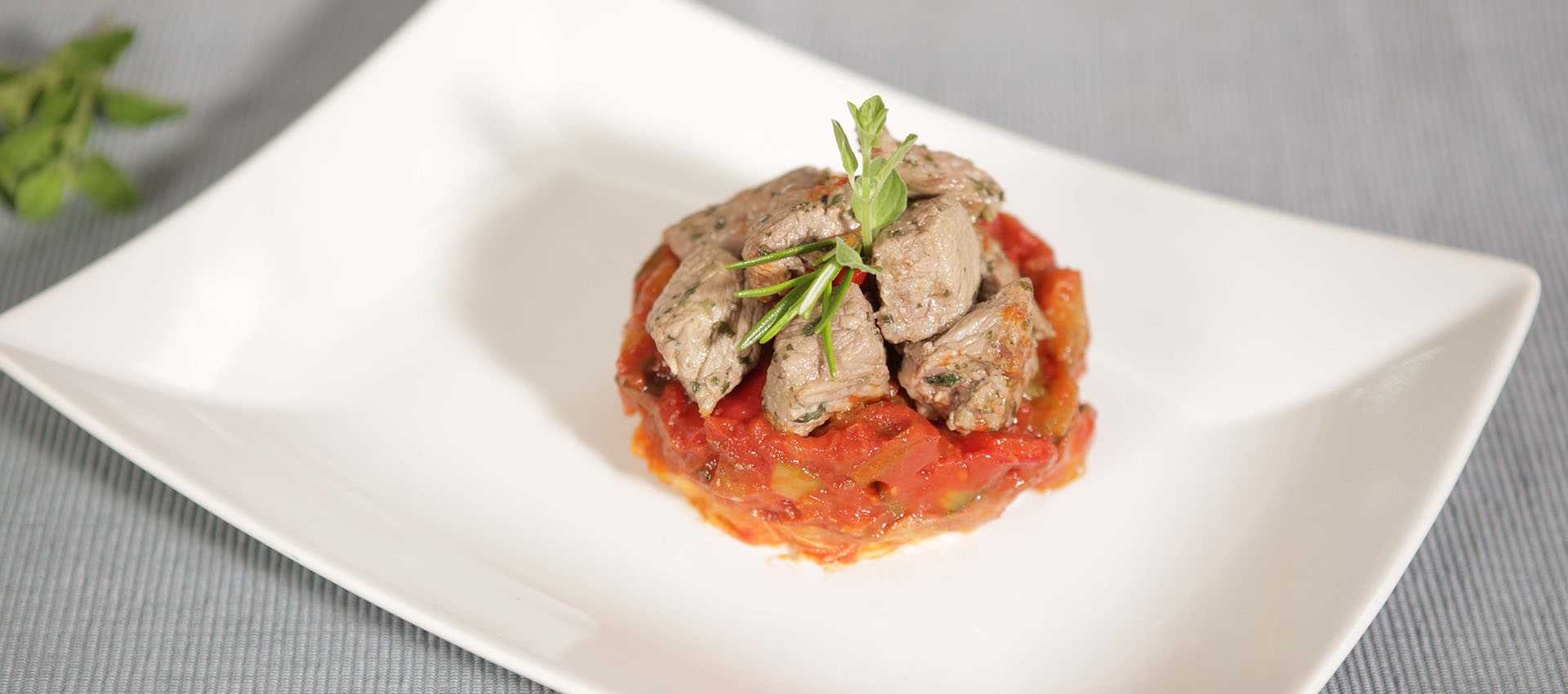 Ratatouille mit mariniertem Rind Ratatouille mit mariniertem Rind