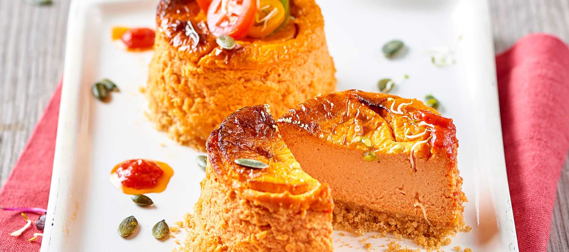 Tomaten-Cheesecake mit Frischkäse Tomaten-Cheesecake mit Frischkäse