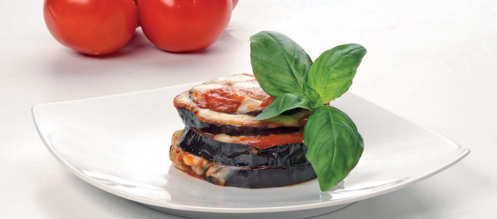 Millefeuille d’aubergines au parmesan Millefeuille d’aubergines au parmesan