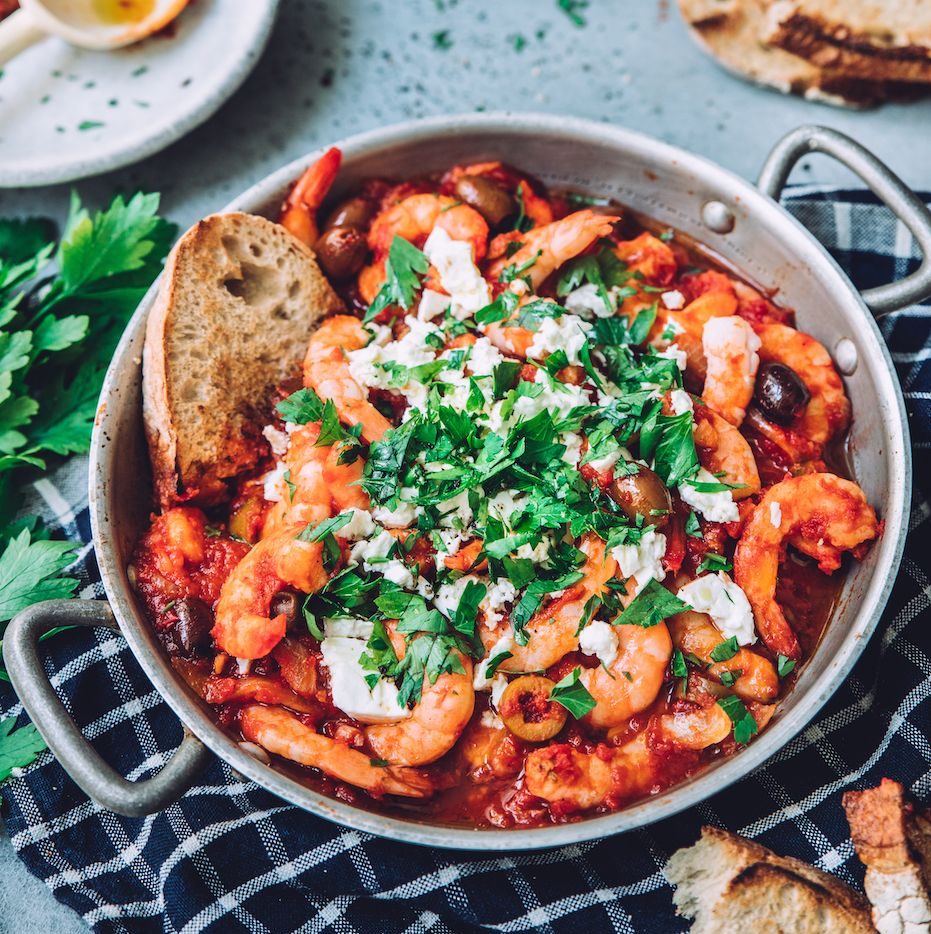 Crevettes à la grecque Crevettes à la grecque