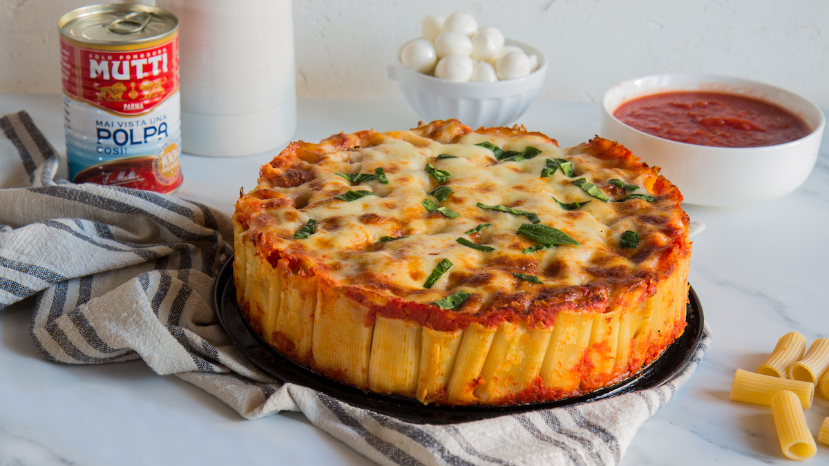 Gâteau de Rigatoni à la tomate et mozzarella Gâteau de Rigatoni à la tomate et mozzarella
