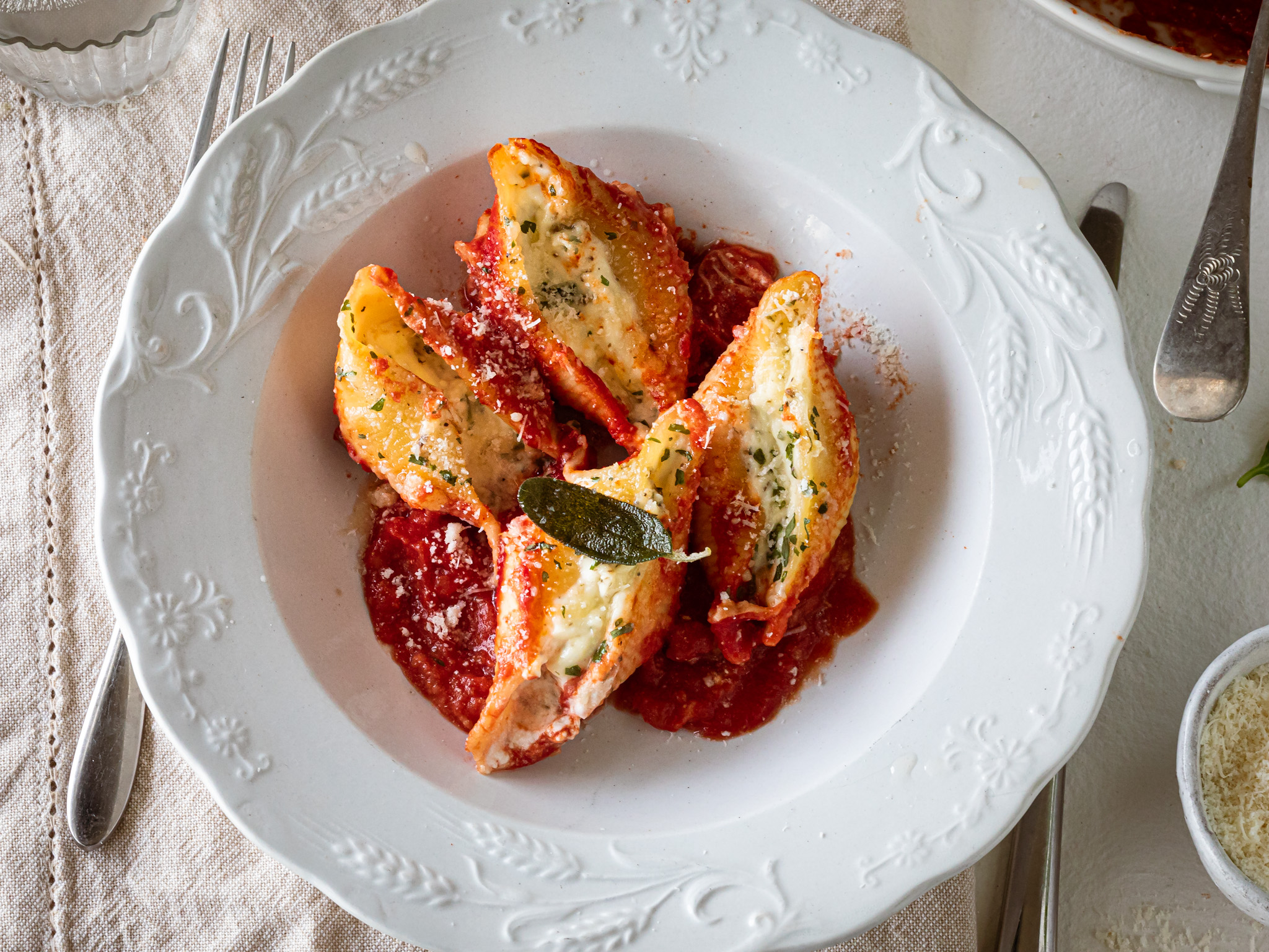 Loaded garlic and herb mascarpone shells Loaded garlic and herb mascarpone shells