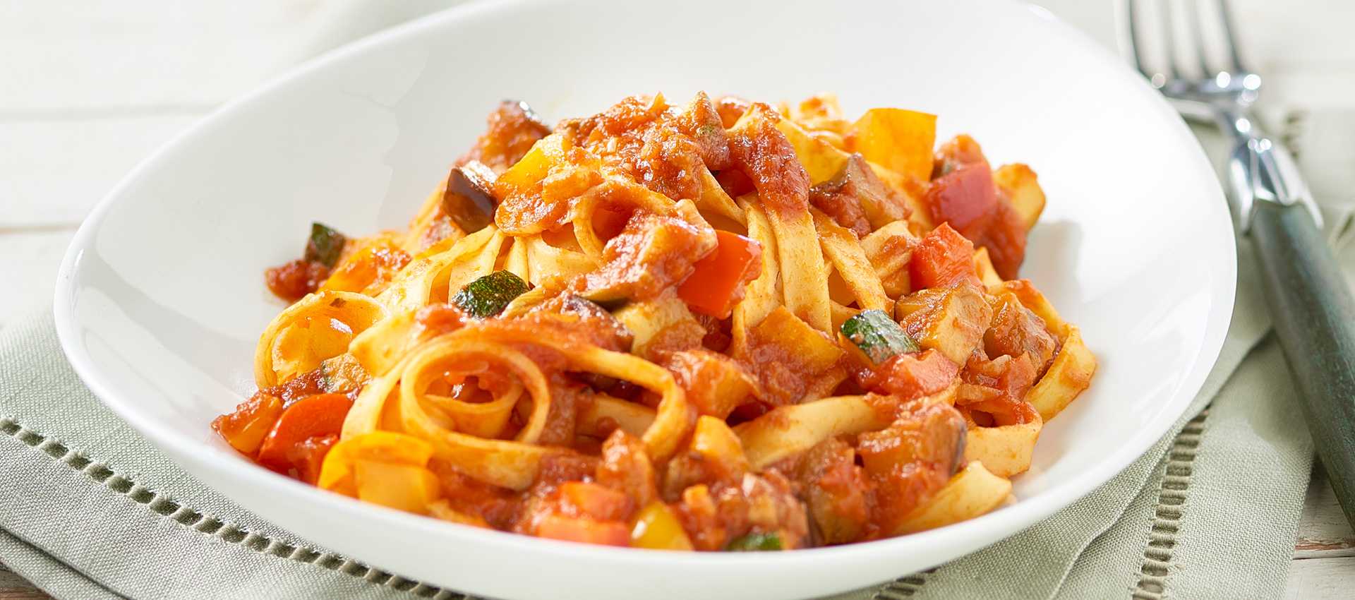 Tagliatelle with vegetable ragu Tagliatelle with vegetable ragu