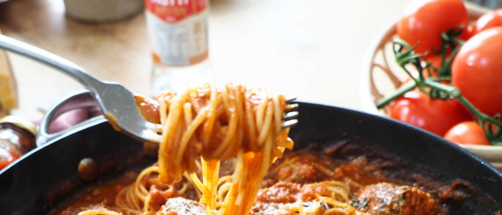 Spaghettini with Ricotta Meatballs Spaghettini with Ricotta Meatballs