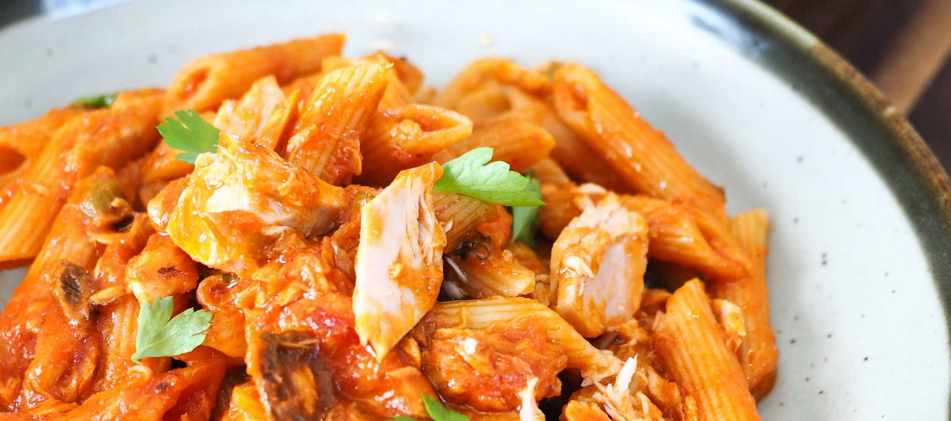 One pot penne with tuna, olives and capers One pot penne with tuna, olives and capers