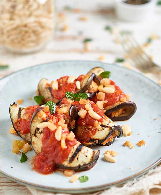 Grilled Eggplant with herbs and tomatoes Grilled Eggplant with herbs and tomatoes