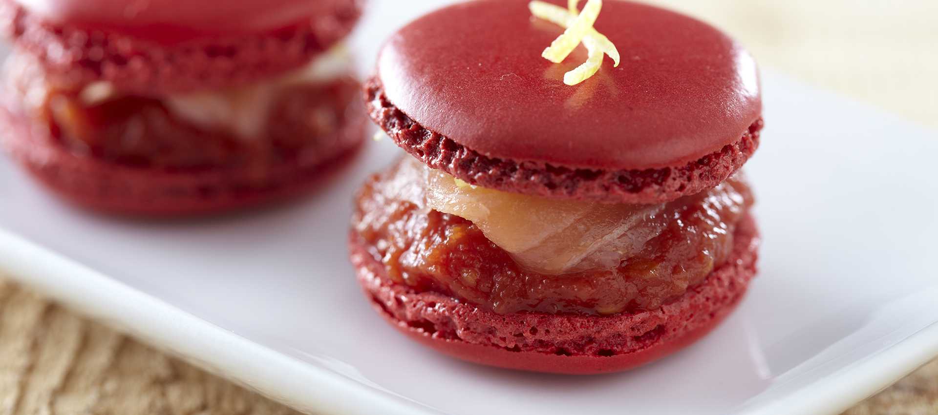 Smoked salmon macarons with tomatoes Smoked salmon macarons with tomatoes