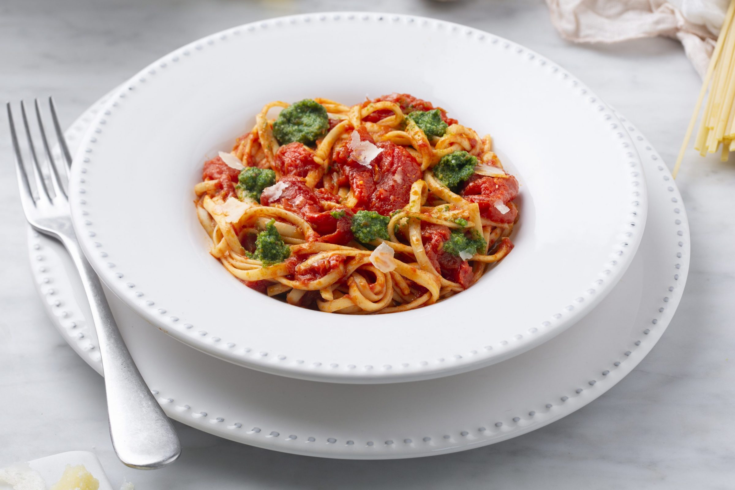 Linguine with Arugula Pesto & Tomatoes Linguine with Arugula Pesto & Tomatoes