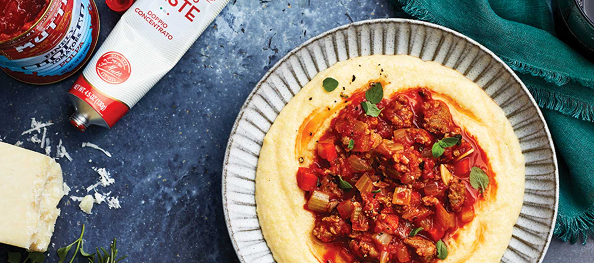 Polenta and sausage ragu Polenta and sausage ragu